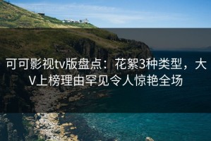 可可影视tv版盘点：花絮3种类型，大V上榜理由罕见令人惊艳全场