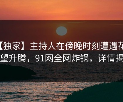 【独家】主持人在傍晚时刻遭遇花絮欲望升腾，91网全网炸锅，详情揭秘