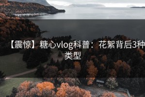 【震惊】糖心vlog科普：花絮背后3种类型