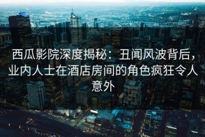 西瓜影院深度揭秘：丑闻风波背后，业内人士在酒店房间的角色疯狂令人意外